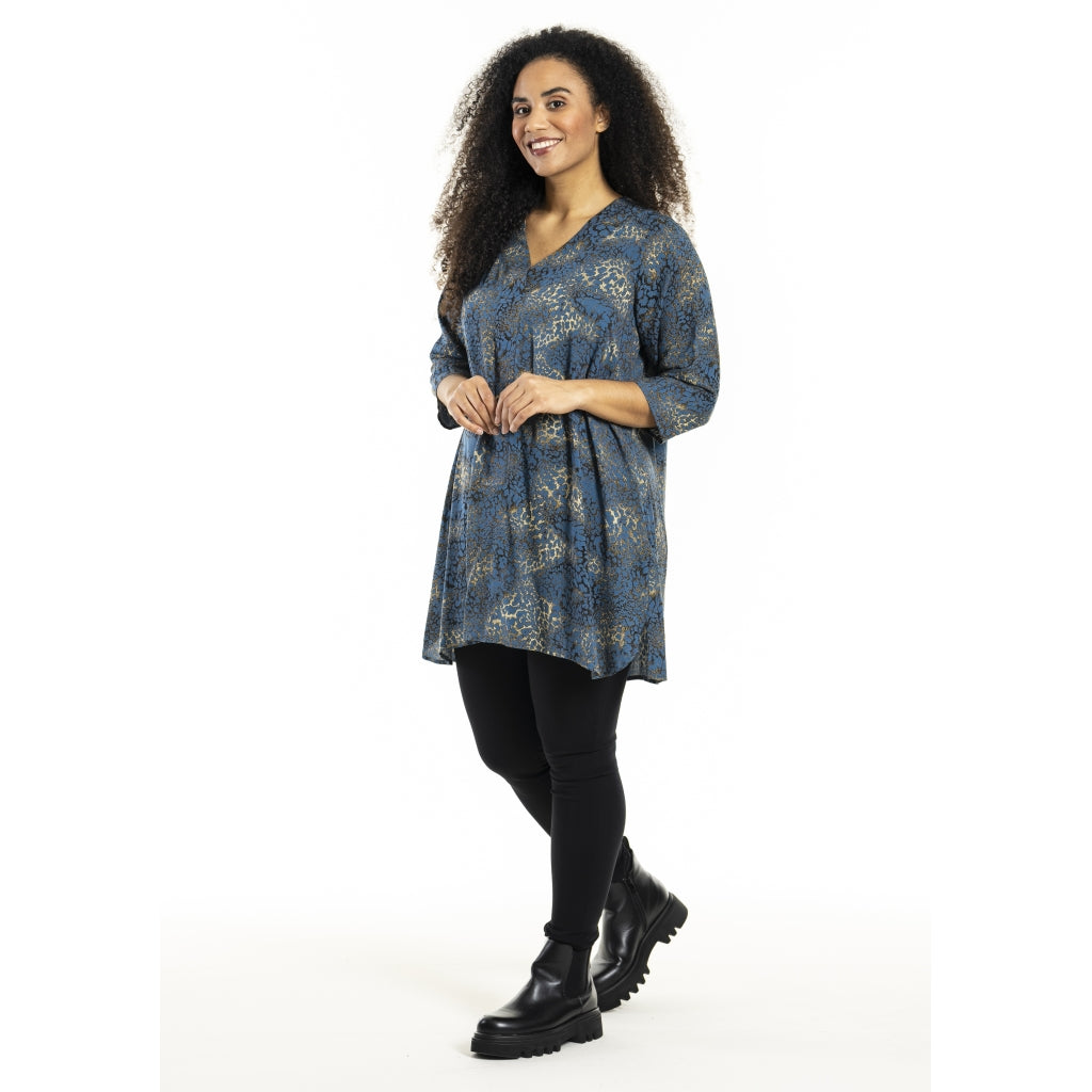 Studio SElma Shirt Shirt Blue gold leo