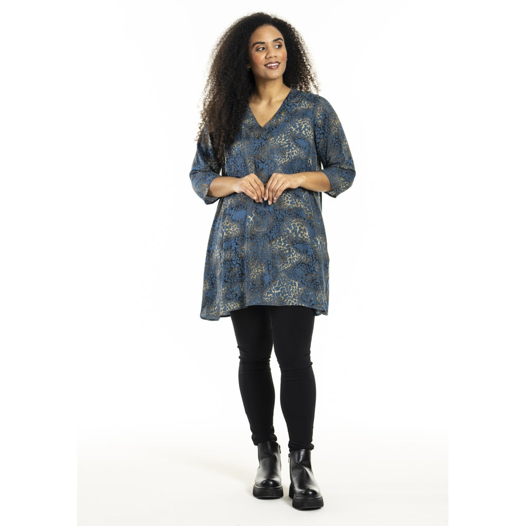 Studio SElma Shirt Shirt Blue gold leo