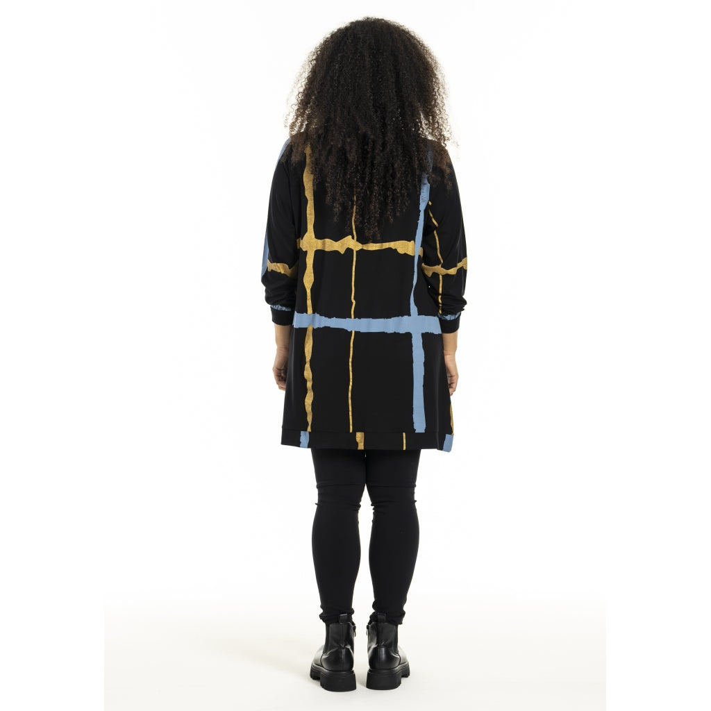 Studio SHellen Tunic Tunic Black with blue and gold stripes