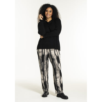 Studio SAlbine staight leg trousers Trousers Black/Grey Melange print