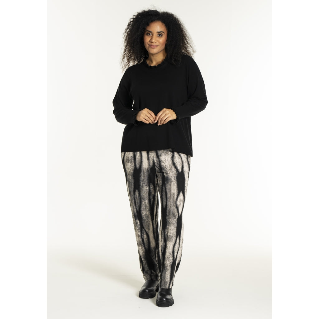 Studio SAlbine staight leg trousers Trousers Black/Grey Melange print