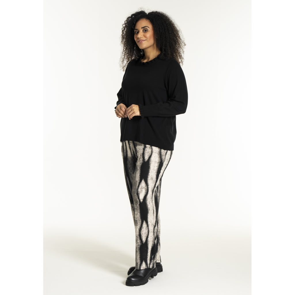 Studio SAlbine staight leg trousers Trousers Black/Grey Melange print