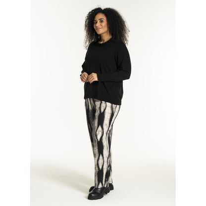 Studio SAlbine staight leg trousers Trousers Black/Grey Melange print