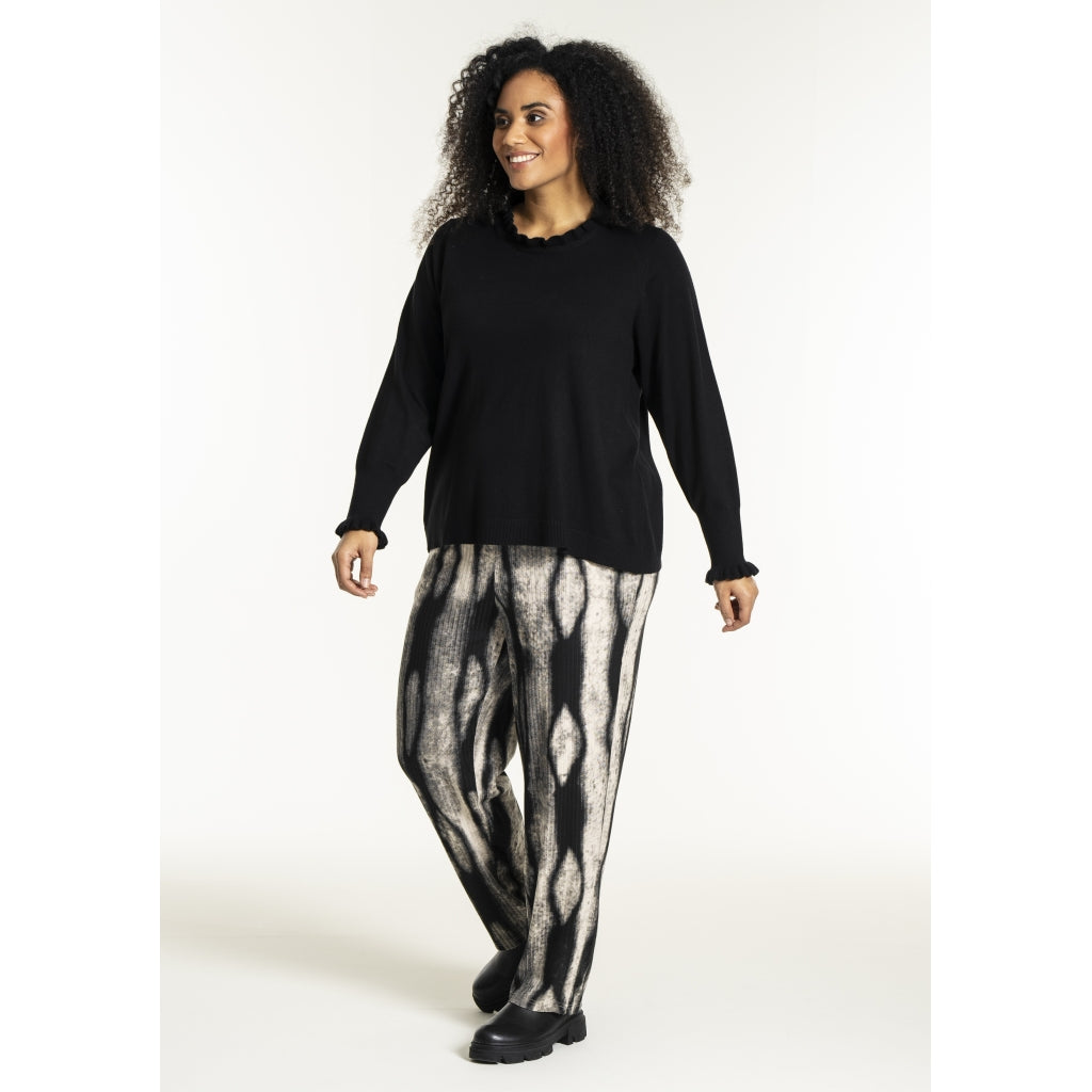 Studio SAlbine staight leg trousers Trousers Black/Grey Melange print