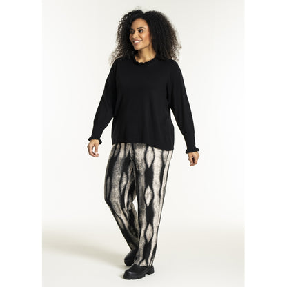Studio SAlbine staight leg trousers Trousers Black/Grey Melange print