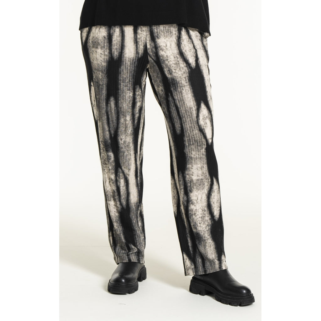 Studio SAlbine staight leg trousers Trousers Black/Grey Melange print