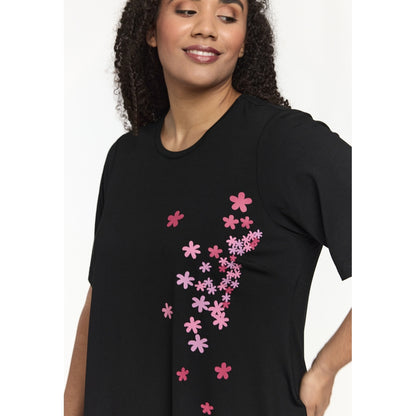 Studio SBella T-Shirt with print T-Shirt Black with Pink