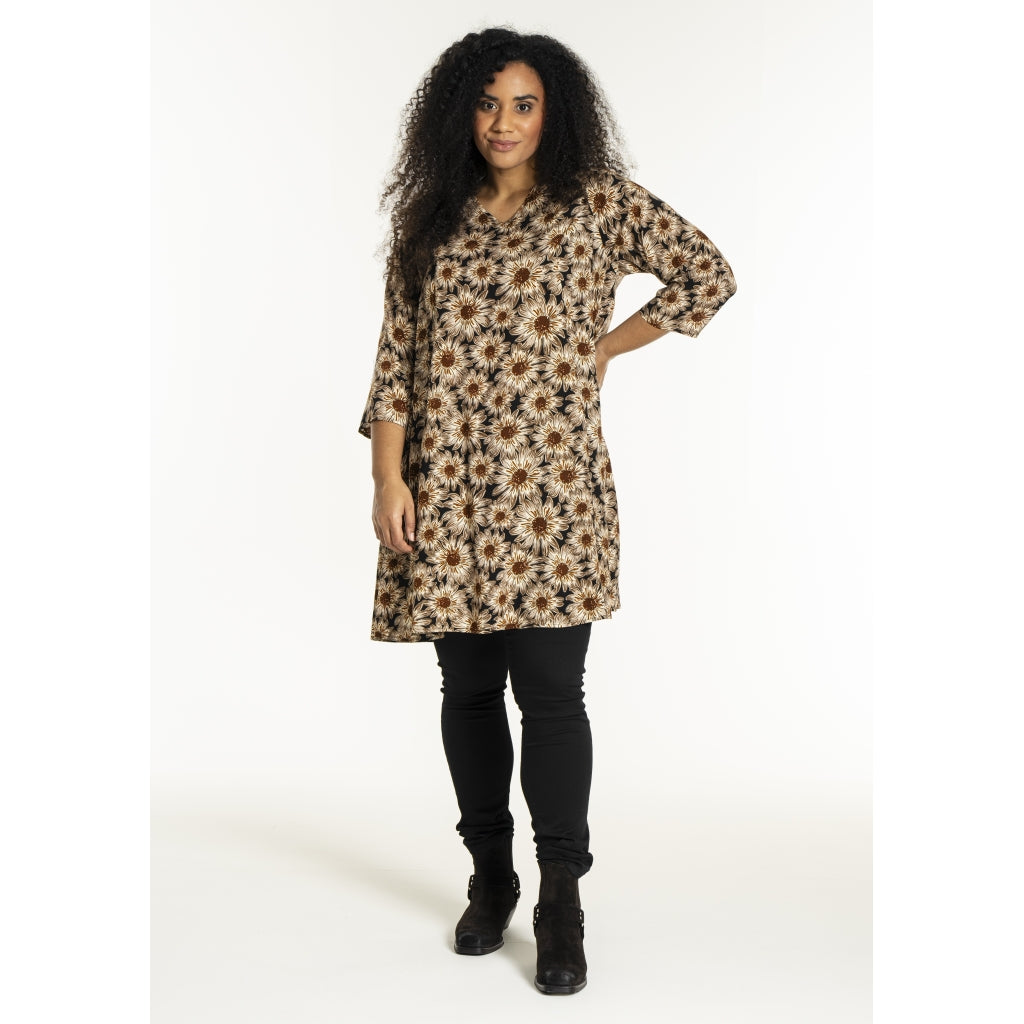 Studio SBirgitte Dress Dress Black with brown large flowers