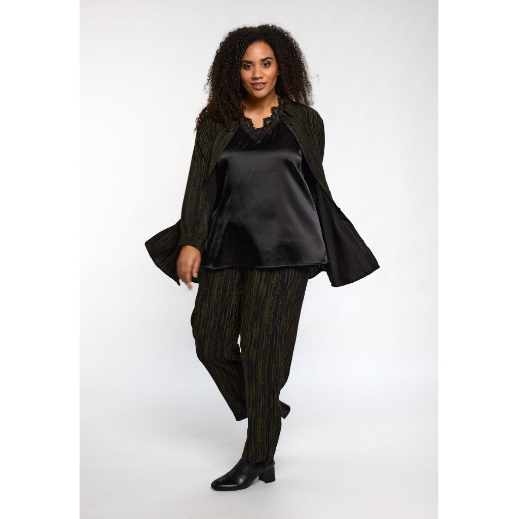 Studio SBitta Shirt Shirt Black with green stripes