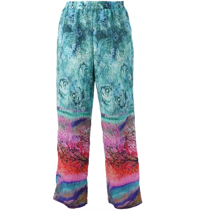 Studio SChristine Trousers WITHOUT elastic in legs Trousers Blue with pink board