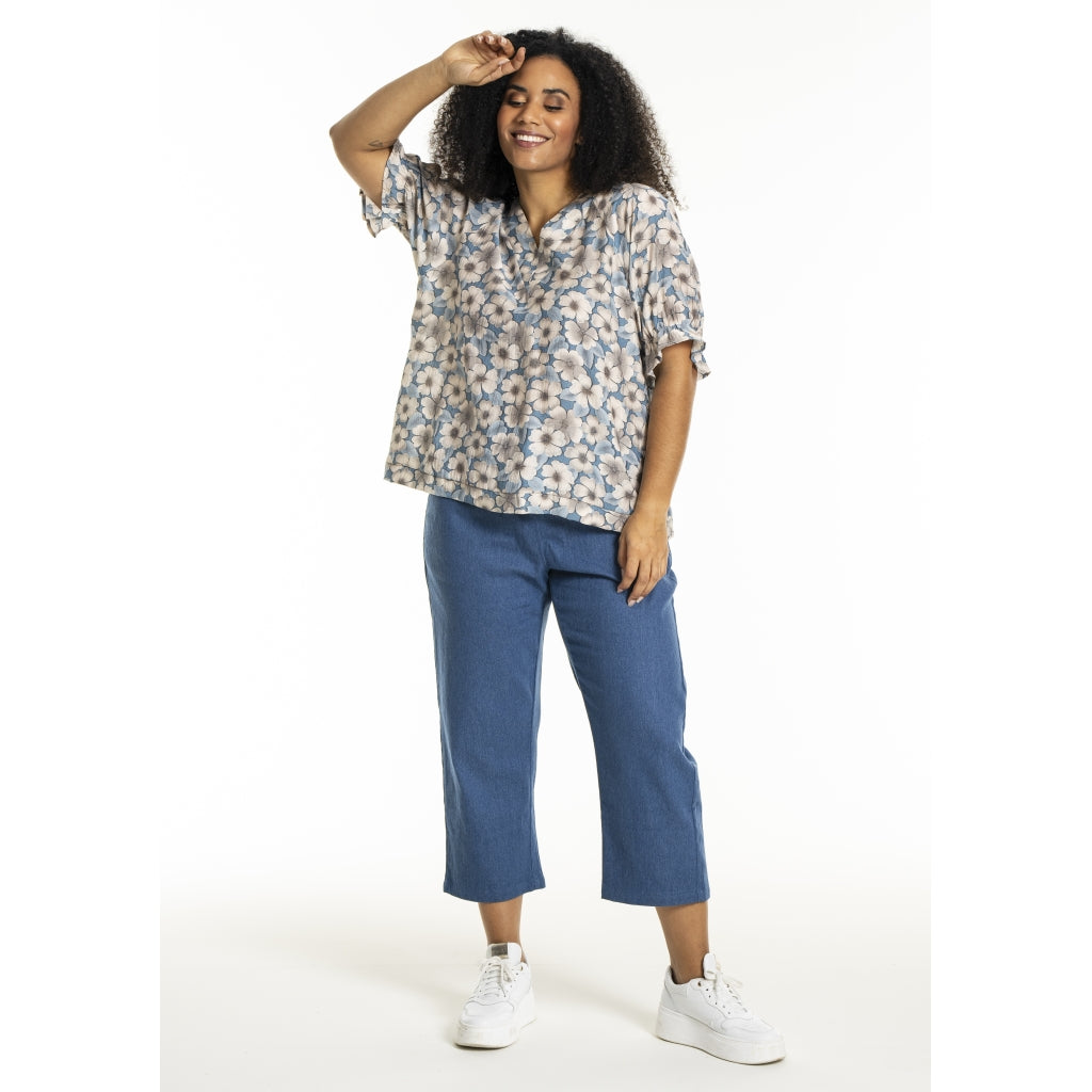 Studio SDasie Blouse Blouse Blue/Sand flowers