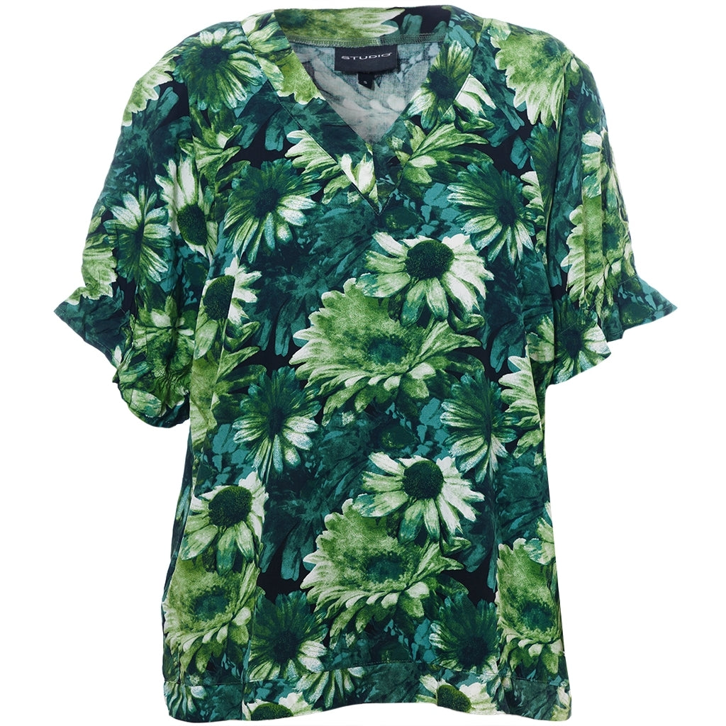 Studio SDasie Blouse Blouse Green flower mix