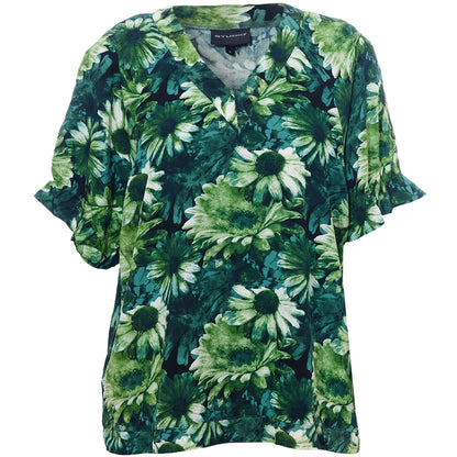 Studio SDasie Blouse Blouse Green flower mix