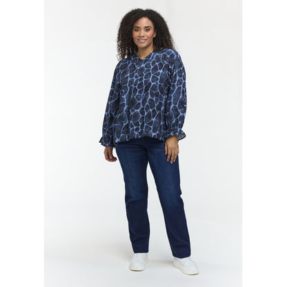 Studio SDasie Blouse with long sleeve Blouse Blue giraf