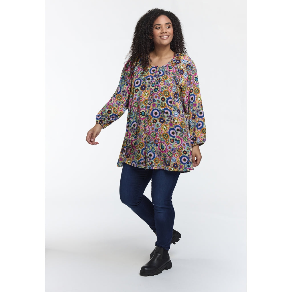 Studio SDorine Tunic with long sleeve Tunic Circle multicolor print
