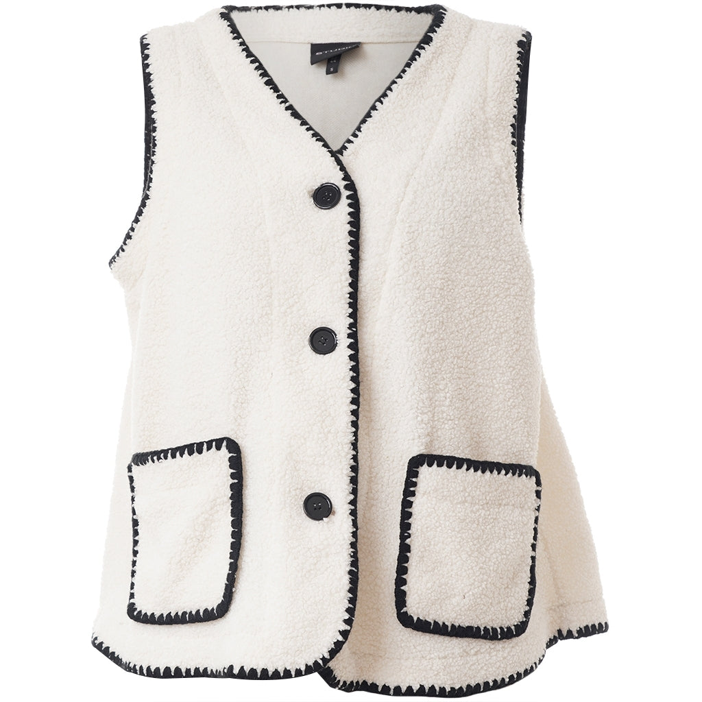 Studio SElina Vest Vest Off-white with black