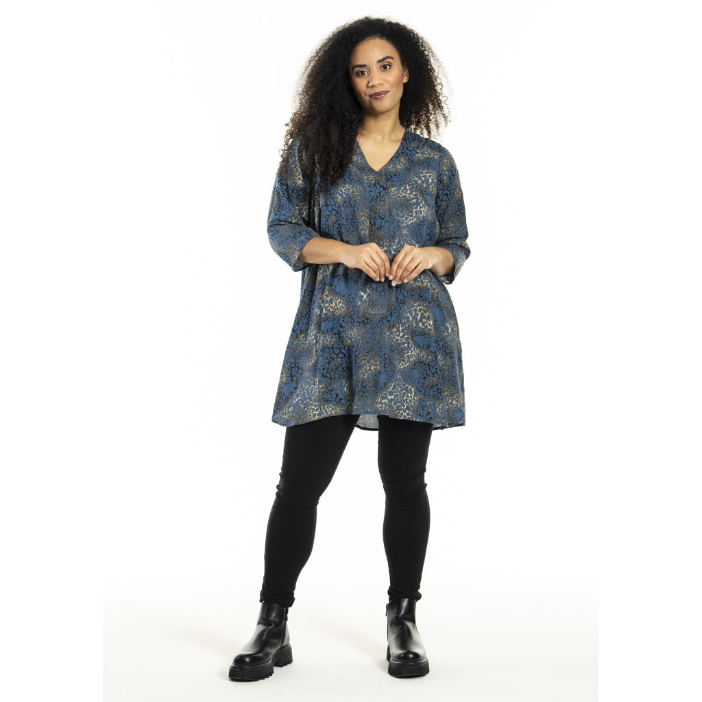 Studio SElma Shirt Shirt Blue gold leo