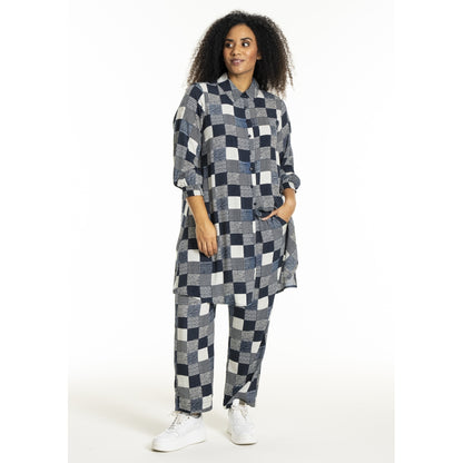 Studio SEmilie Shirt Shirt Navy-white checks with print