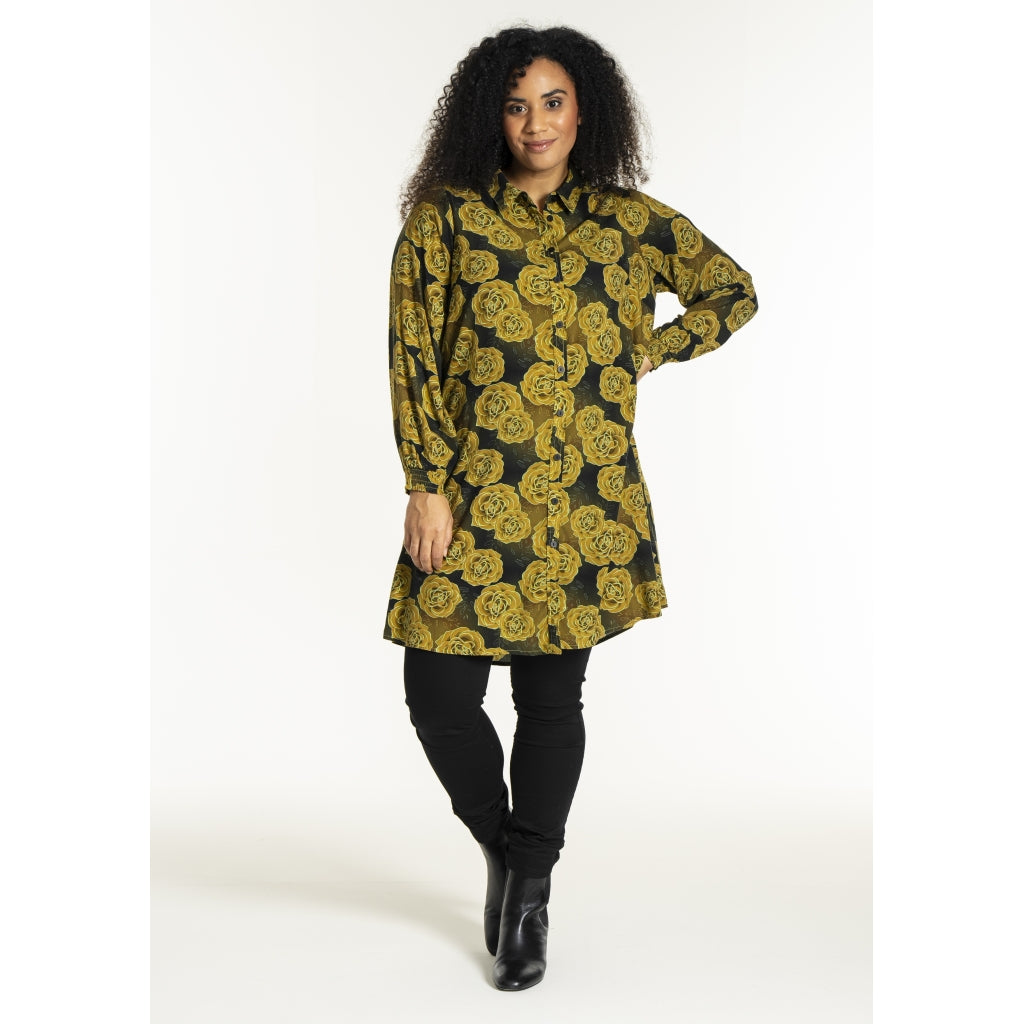 Studio SEmilie Shirt Shirt Green and curry roses