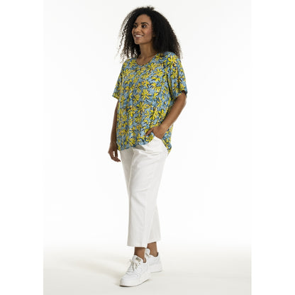 Studio SEsther Blouse Blouse Blue yellow green flowers