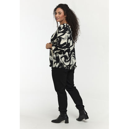 Studio SFarzana Blouse Blouse Black with white design