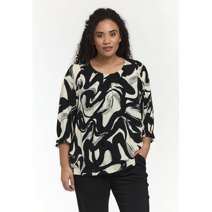 Studio SFarzana Blouse Blouse Black with white design