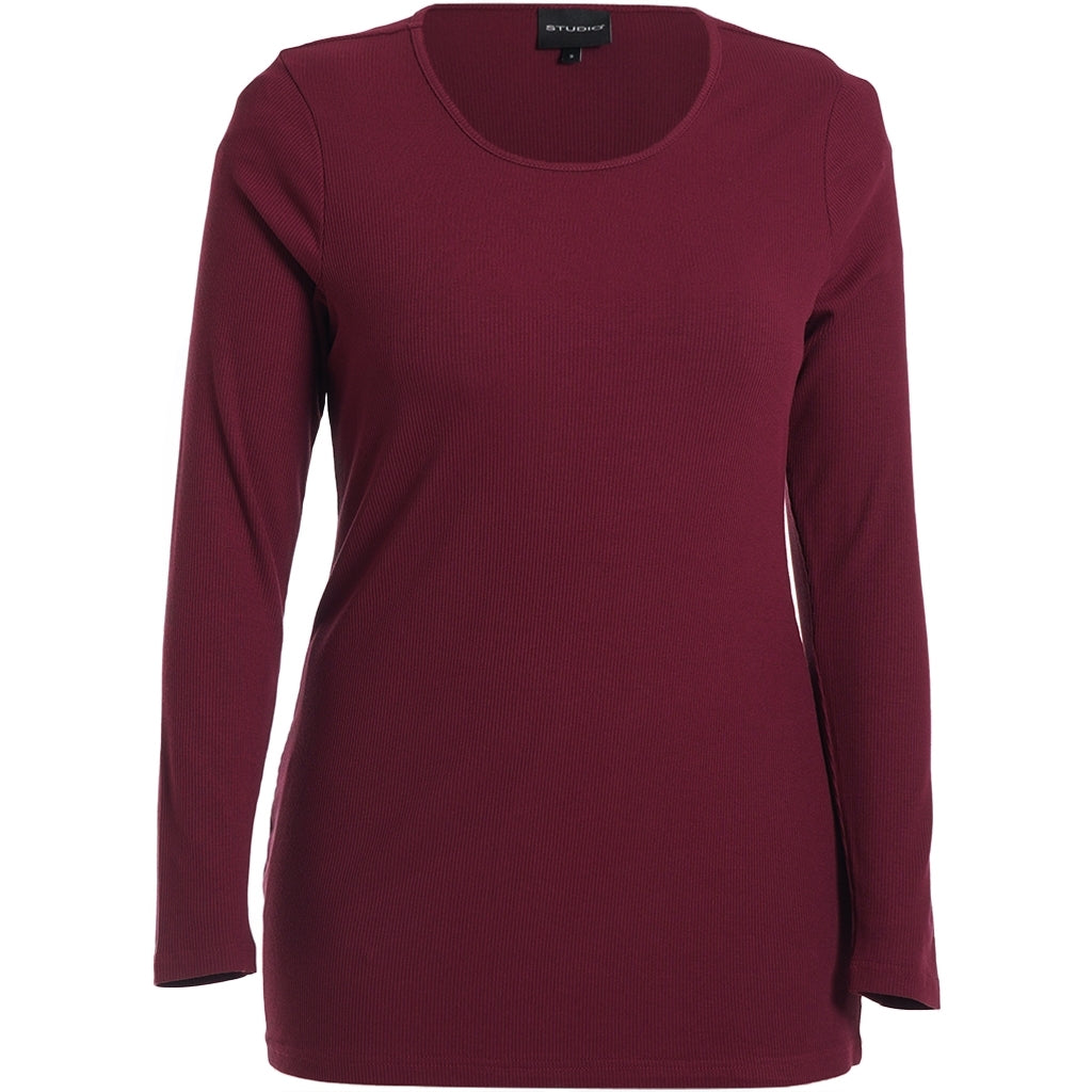 Studio SFlo rib blouse Blouse Bordeaux