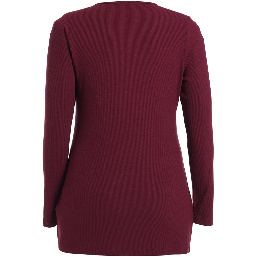 Studio SFlo rib blouse Blouse Bordeaux