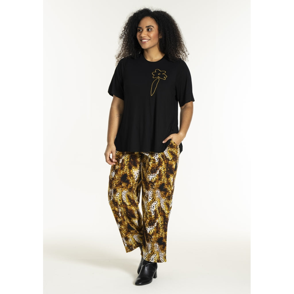 Studio SFria loose trousers Trousers Yellow leopart