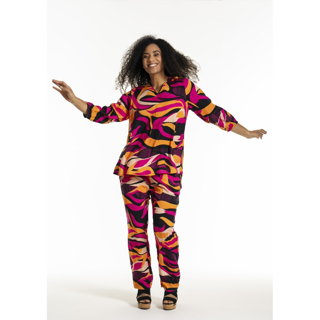 Studio SGry Trousers Trousers Black pink and orange stripes