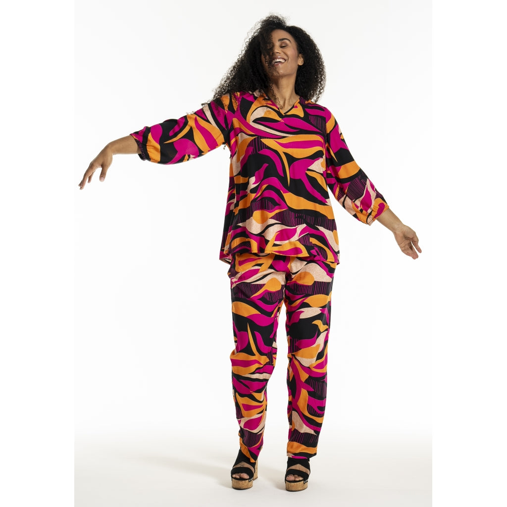 Studio SGry Trousers Trousers Black pink and orange stripes