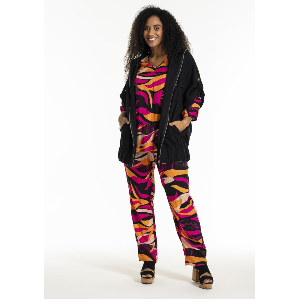 Studio SGry Trousers Trousers Black pink and orange stripes