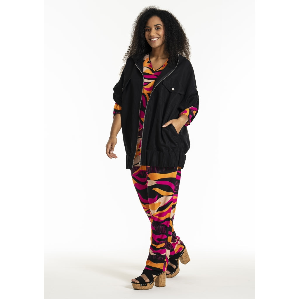 Studio SGry Trousers Trousers Black pink and orange stripes