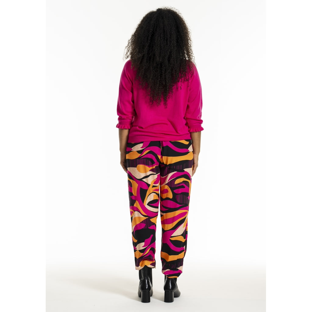 Studio SGry Trousers Trousers Black pink and orange stripes