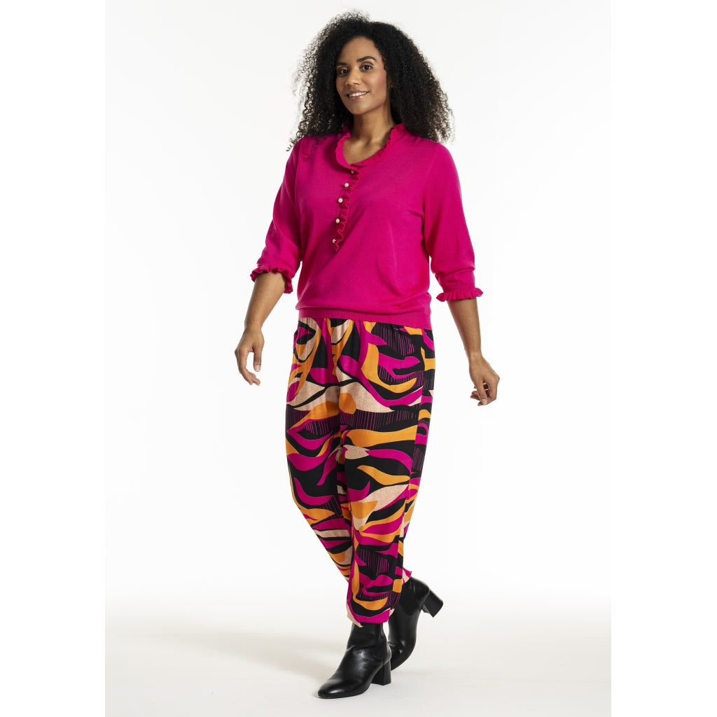 Studio SGry Trousers Trousers Black pink and orange stripes