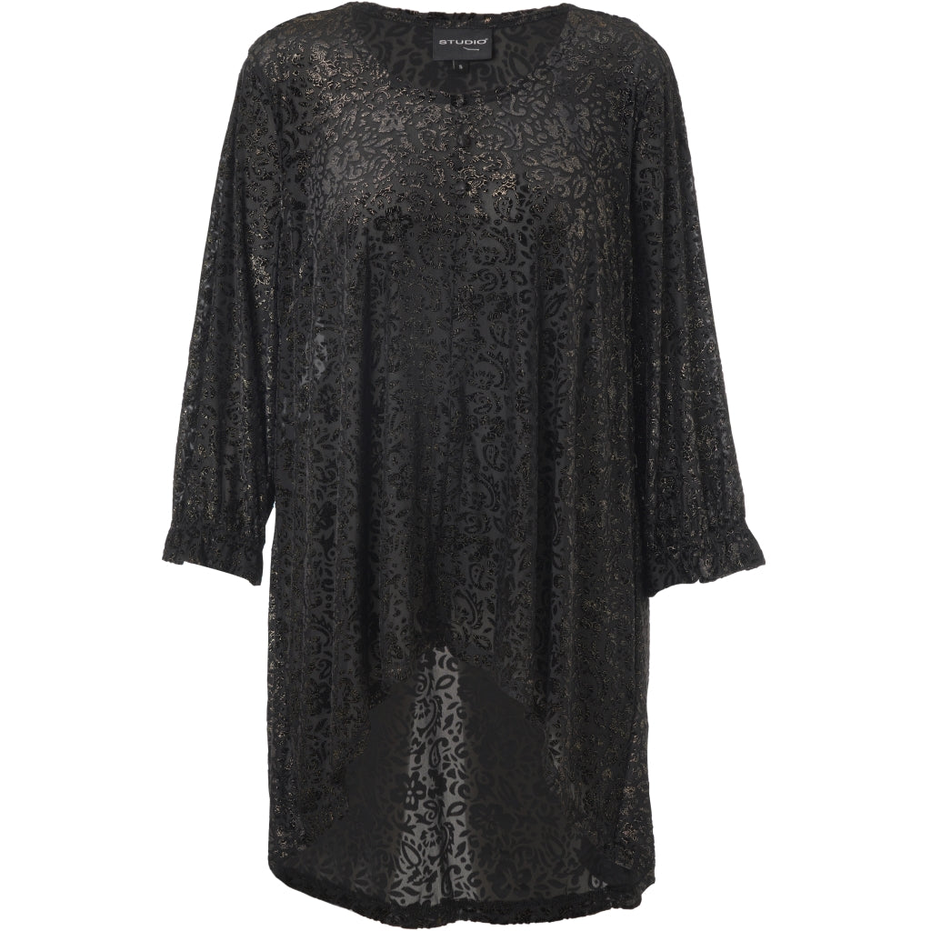 Studio SHarriet Tunic Tunic Black with gold flock