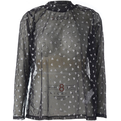 Studio SHelle lace blouse Blouse Black with silver hearts