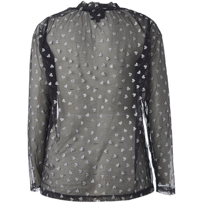 Studio SHelle lace blouse Blouse Black with silver hearts