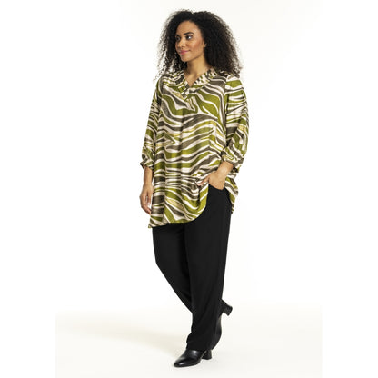 Studio SIlsa Tunic Tunic Offwhite with green pattern