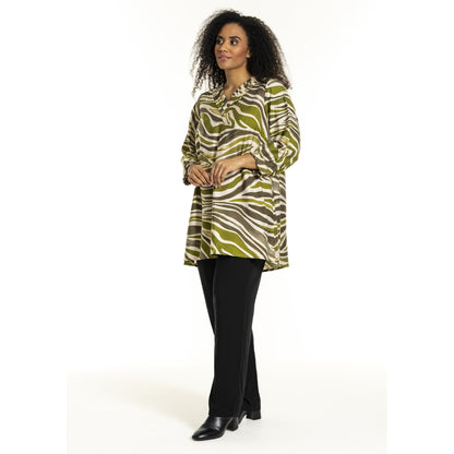 Studio SIlsa Tunic Tunic Offwhite with green pattern