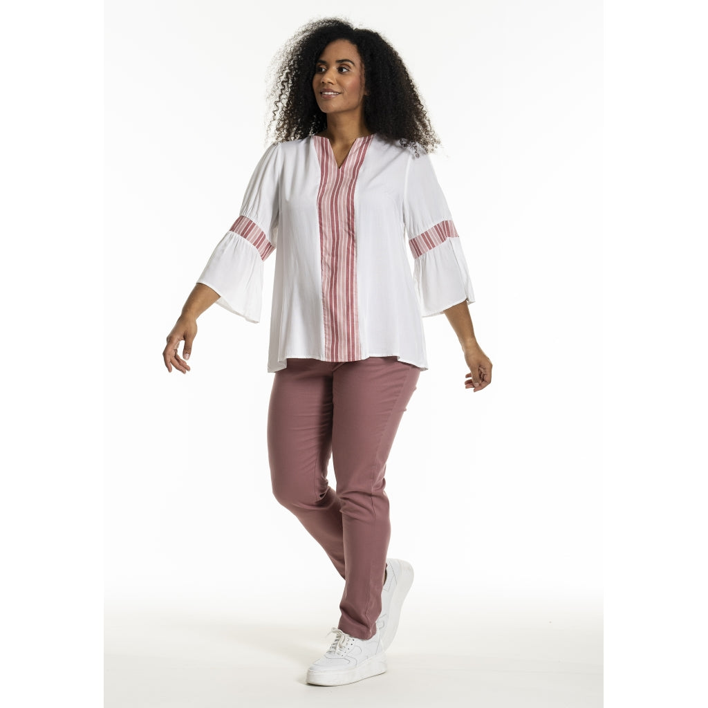 Studio SJamila shirt Shirt Offwhite + rosa stripes