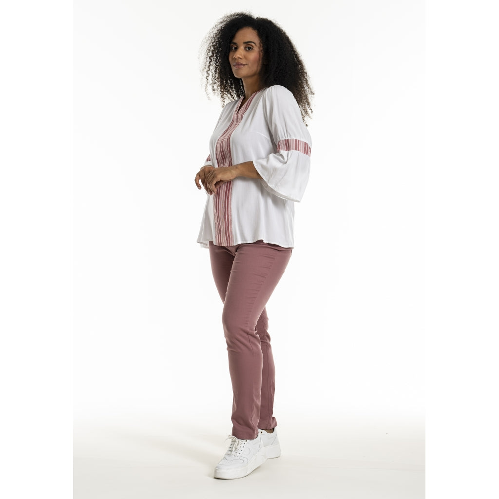 Studio SJamila shirt Shirt Offwhite + rosa stripes