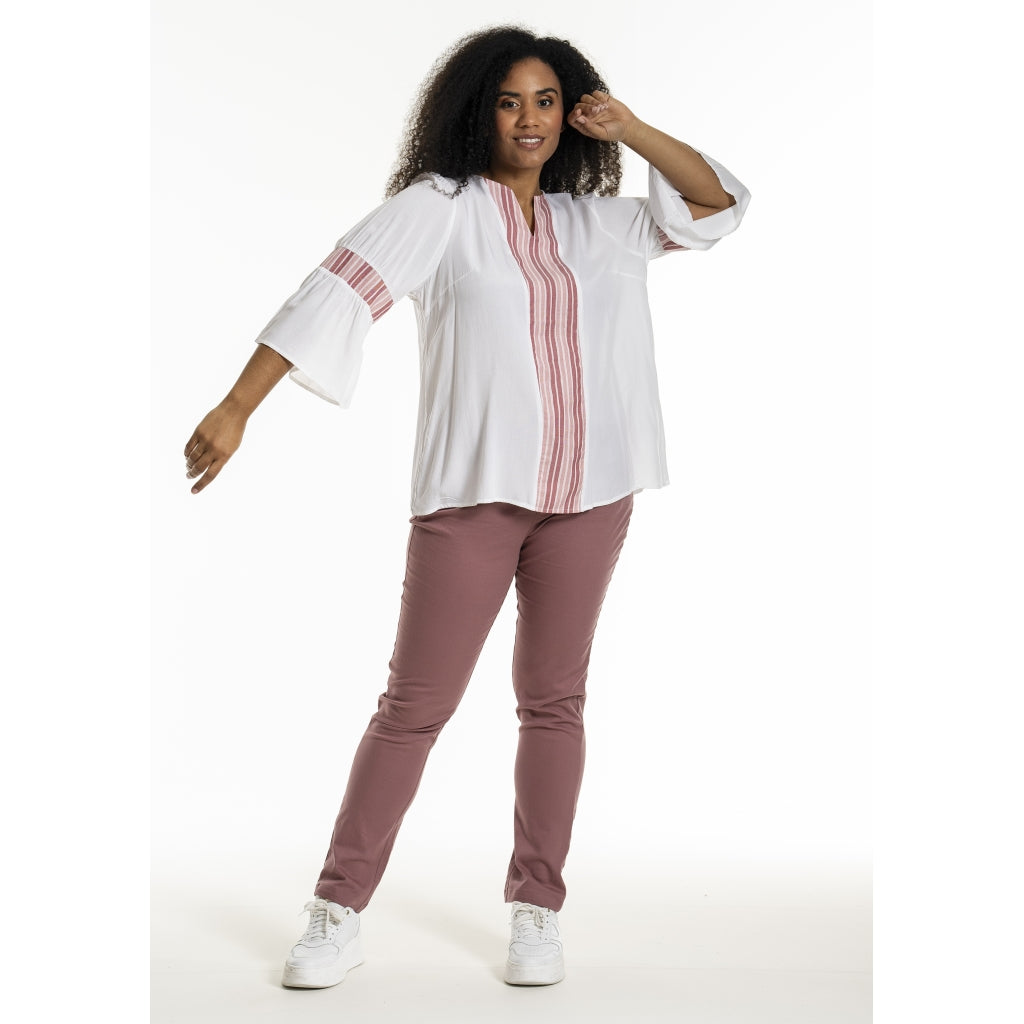 Studio SJamila shirt Shirt Offwhite + rosa stripes