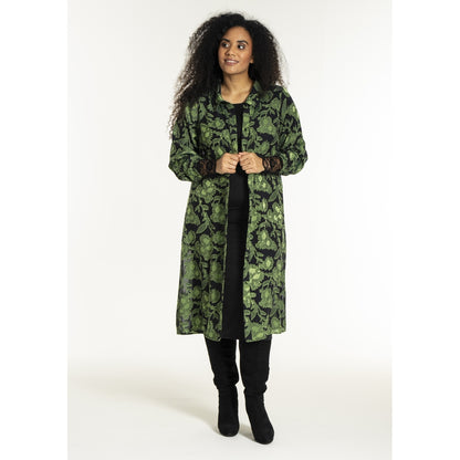 Studio SJuni Chiffon Shirt Shirt Black with bright green flowers