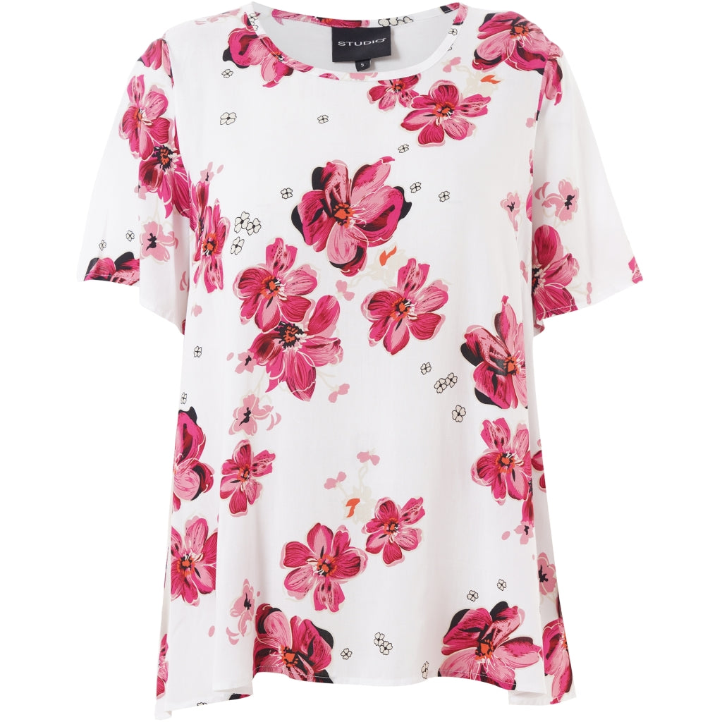 Studio SKimma Blouse Blouse White with pink flowers
