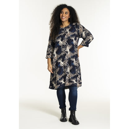 Studio SLonetta Dress Dress Navy with sand print