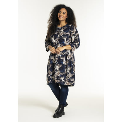 Studio SLonetta Dress Dress Navy with sand print