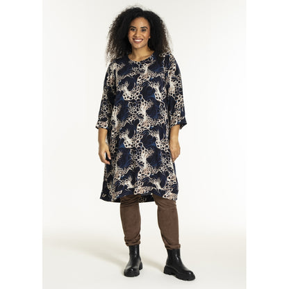 Studio SLonetta Dress Dress Navy with sand print