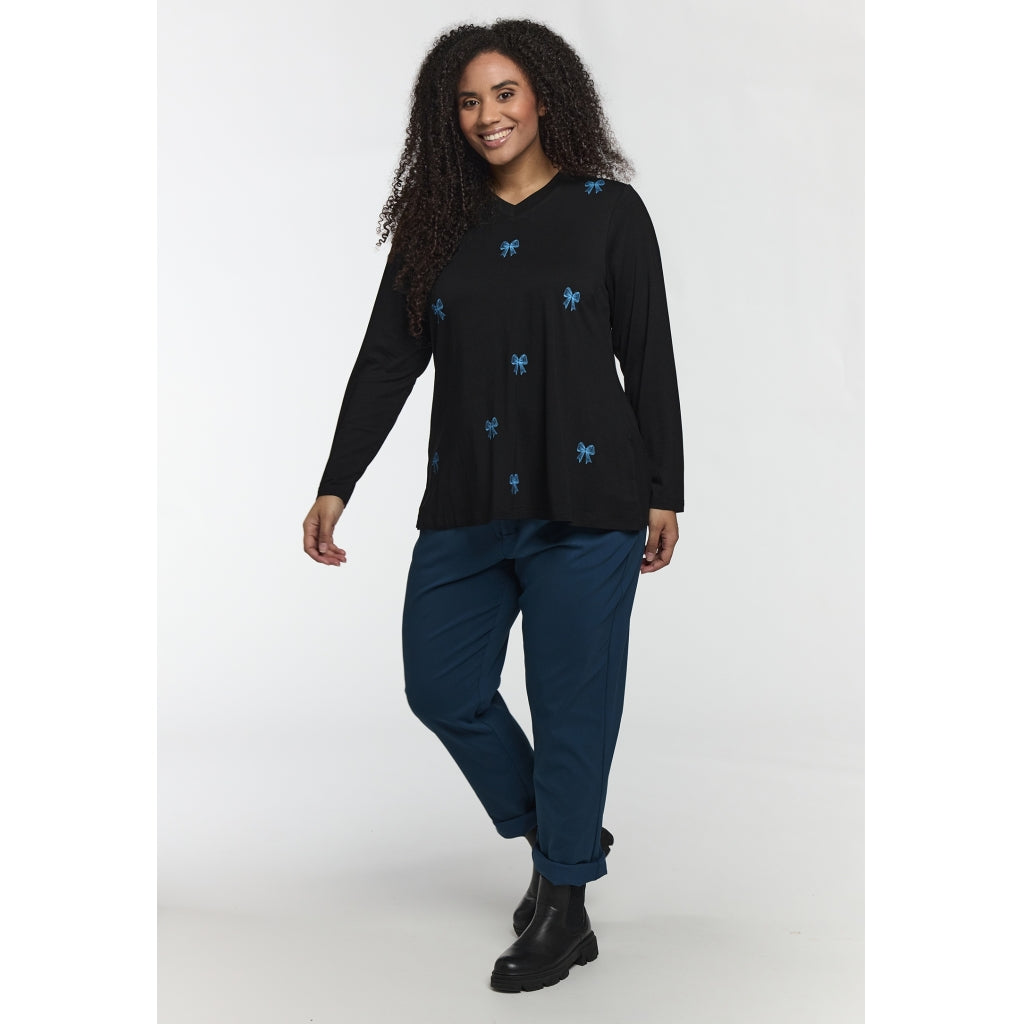 Studio SMella Blouse Blouse Black with petrol