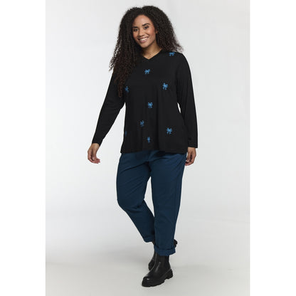 Studio SMella Blouse Blouse Black with petrol